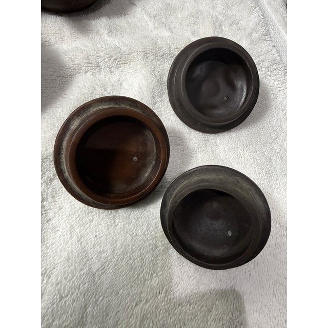 Vintage Chinese YiXing Small Teapots Dragon Motif Brown/Dark 20th C. - Set of 3 For Sale - Image 10 of 12