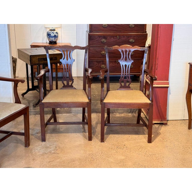 Chippendale Set of Four Mahogany Chippendale-Style Armchairs For Sale - Image 3 of 11