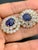 Gemstone Chantecler 12 Ct Sapphire 22 Ct Diamond VS/E-F Color Ring & Earring Set 18 KYG For Sale - Image 7 of 18
