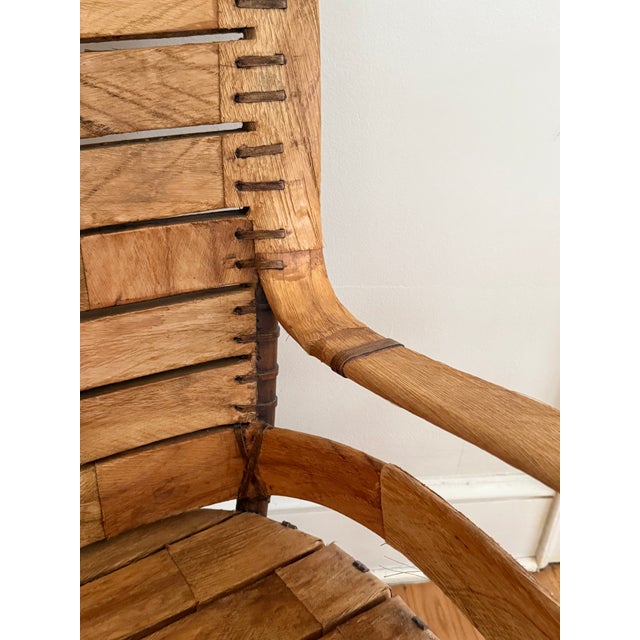 Midcentury Folk Art Southwestern Chair With Leather and Bentwood, Circa 1960s For Sale - Image 12 of 15