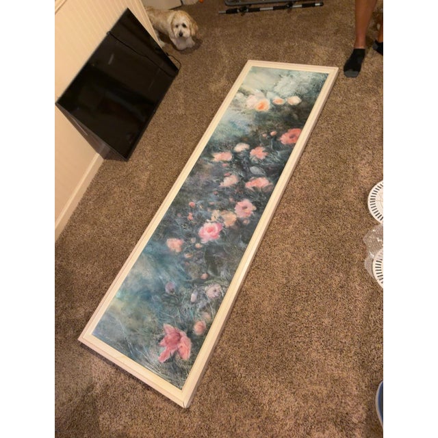 Striking large-scale panoramic floral painting attributed to Pennsylvania artist Sandra Hoffman. Measuring approximately...