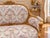 1970 French Artisan Louis XVI Gold Damask Settee For Sale - Image 9 of 13