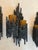 Metal Brutalist Torched Steel and Amber Glass Sconces by Marcello Fantoni, Italy, 1970s, Set of 3 For Sale - Image 7 of 10