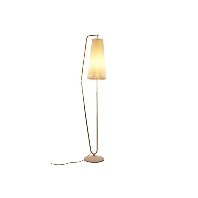 Floor Lamp with Off-White Shade, 1950s For Sale - Image 9 of 9