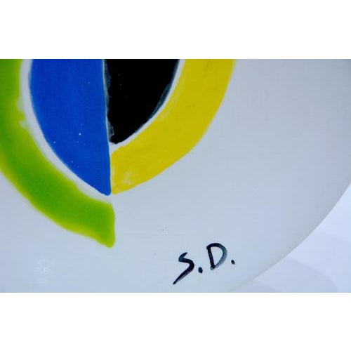 Ceramic Plate after Sonia Delaunay For Sale - Image 4 of 5