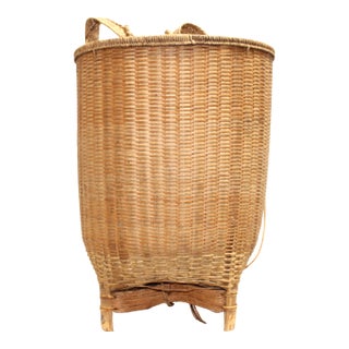 Vintage Wicker Harvest Backpack For Sale