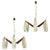 Stilnovo 1958 Italian Black White Glass Pair of 6-Light Teak Brass Chandeliers - a Pair For Sale - Image 13 of 13