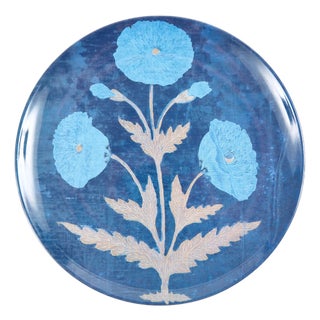 Poppy Blue Dinner Plates, Set of 4 For Sale