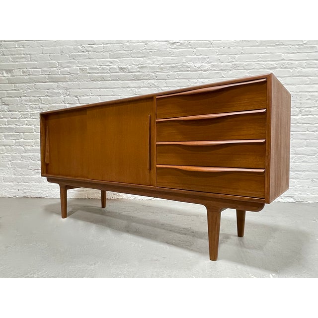 Wood Sculptural Mid Century Modern Styled Credenza | Teak Media Stand | Handmade Sideboard For Sale - Image 7 of 13
