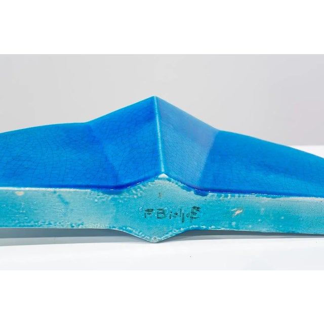 Blue Glazed Ceramic Centerpiece, 1960s For Sale - Image 4 of 9