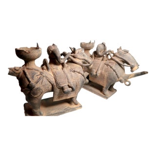 Pair of Korean Funerary Pottery Vessels, C. Early 20th Century, Possibly Older. For Sale