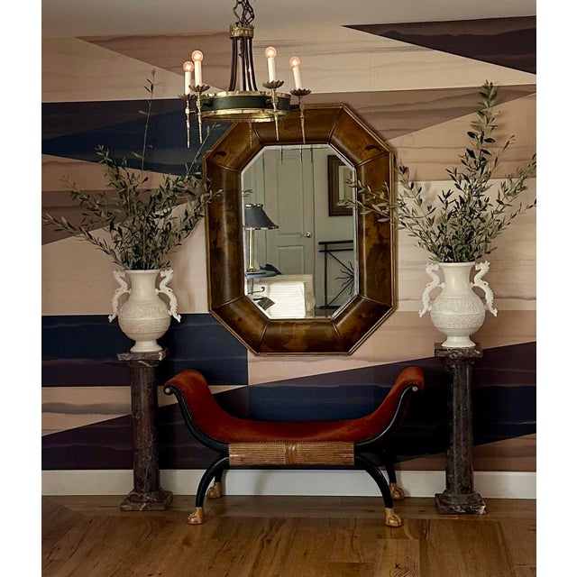 Wood Asian Style Gilt Octagonal Mirror For Sale - Image 7 of 7