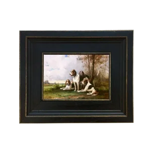Dog's Moment Rest Reproduction on Canvas Framed Painting
