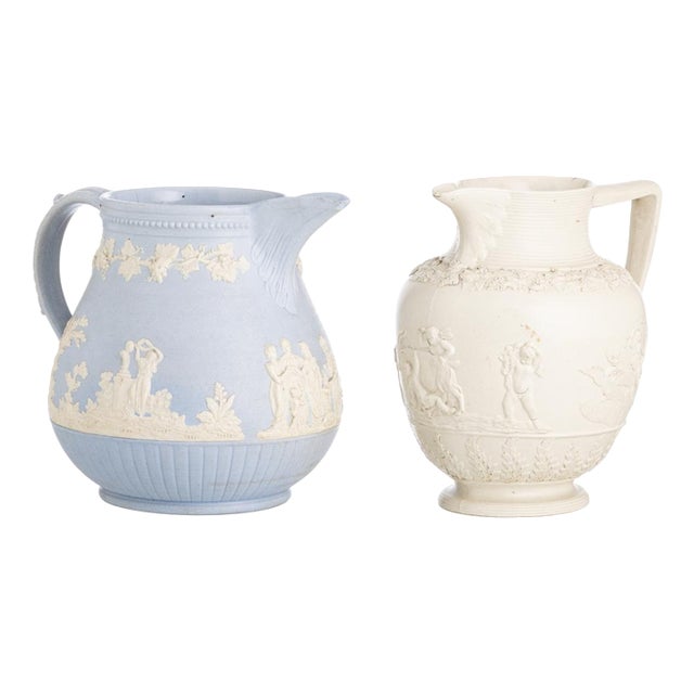 Earthenware Mugs attributed to Minton and Wedgwood, 19th Century, Set of 2 For Sale