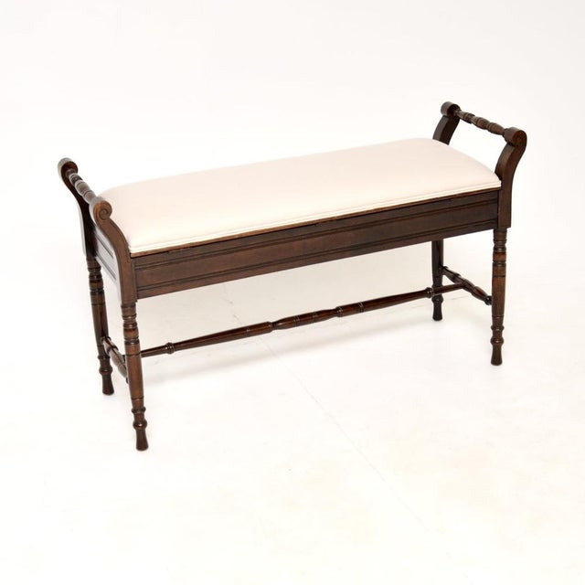 Antique Victorian Duet Piano Stool, 1890s For Sale - Image 4 of 13