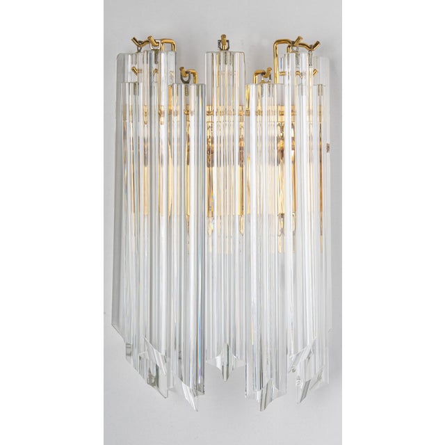 Crystal Glass Wall Lights in the style of Venini Italy, 1980s For Sale - Image 6 of 15
