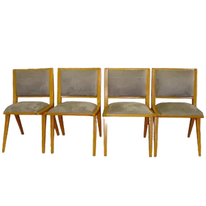 Four Restored Jens Risom Dining Side Chairs