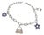 Late 20th Century 14K White Gold Star Shoe Heart Bag Sapphire Diamond Charm Bracelet For Sale