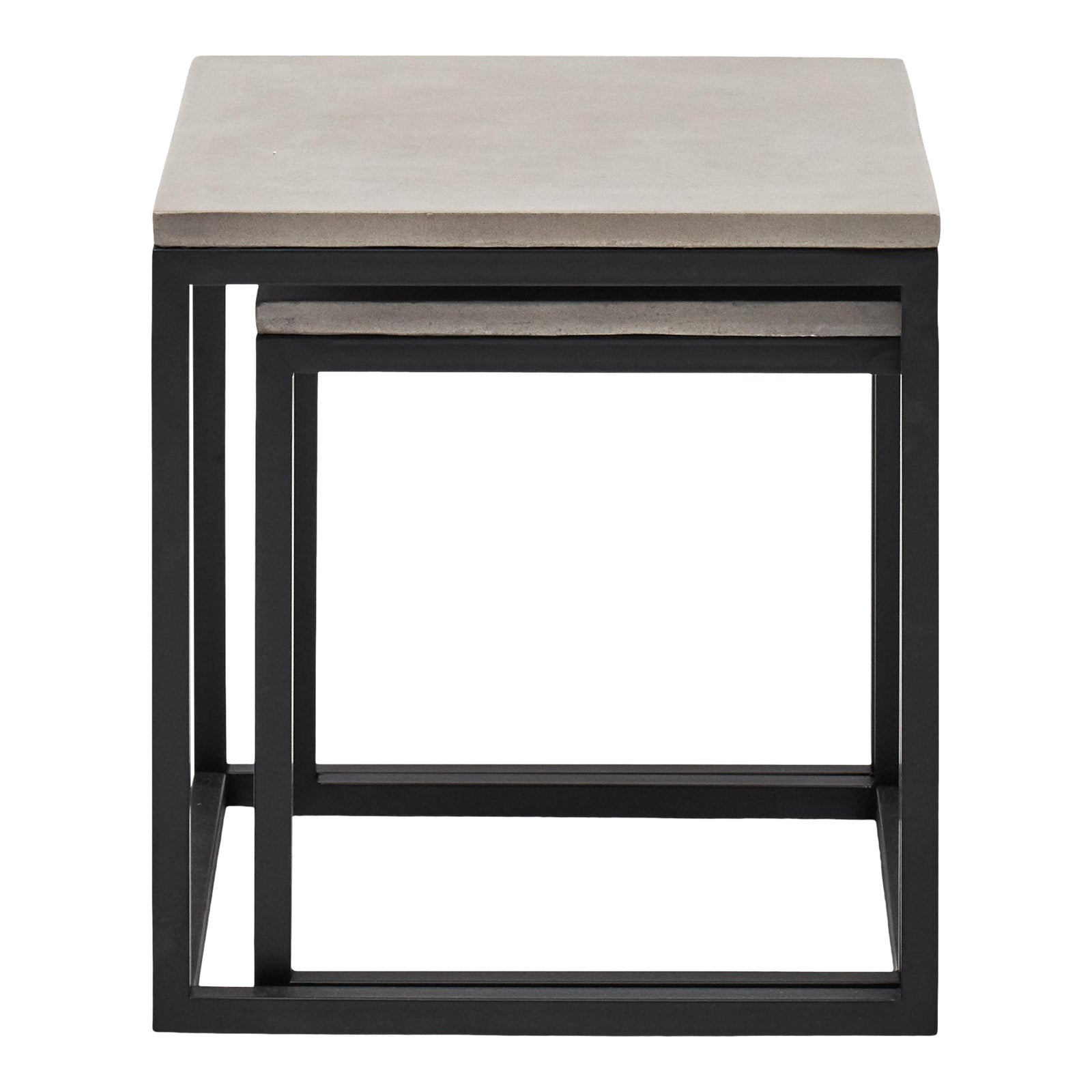 Stax Nesting End Table (Set of 2), Dark Grey, Black Chairish