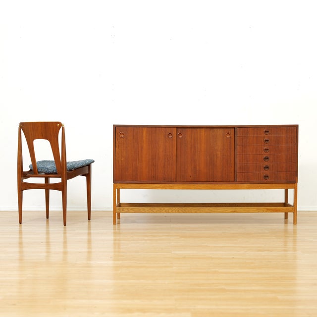 1960s Mid Century Swedish Teak & Oak Credenza Attributed to Yngve Ekstrom For Sale - Image 10 of 10