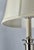 Traditional Ralph Lauren Silver Polished Nickel Candlestick Table Lamp and Linen Bell Shade For Sale - Image 3 of 5
