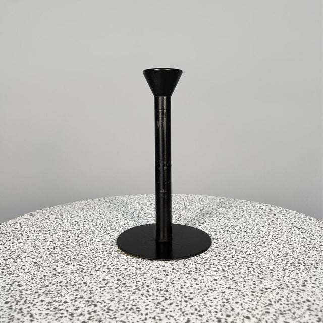Italian Modern Round Side Table in Metal, Formica and Travertine, 1980s For Sale - Image 6 of 16