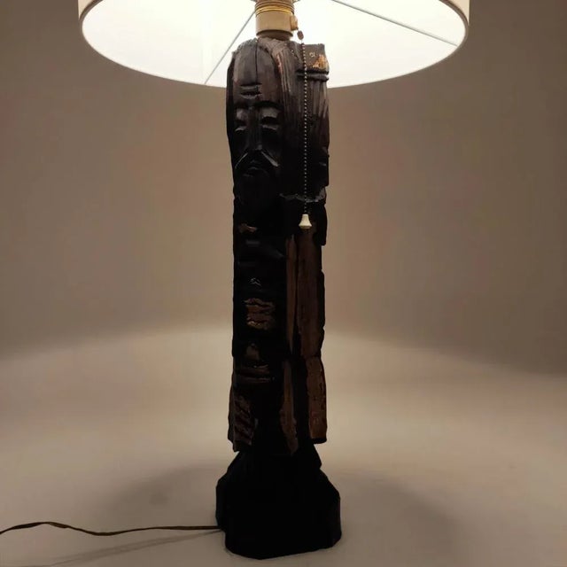 Spanish Wooden Table Lamp, 1950s For Sale - Image 9 of 11