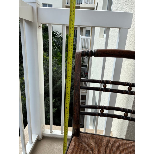 Pair of Vintage Rush Seat Ladderback Chairs For Sale - Image 11 of 12