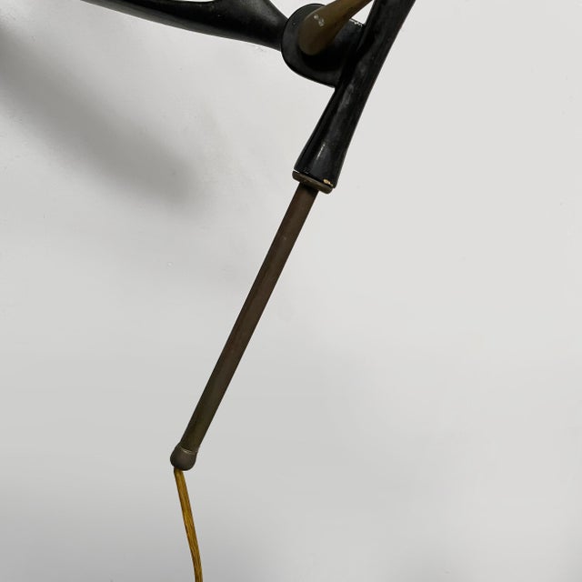 Mid-Century Modern Italian Adjustable Wall Lamp in Metal and Brass, 1950s For Sale - Image 17 of 18