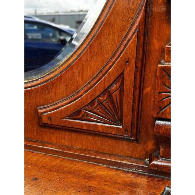 Edwardian Light Oak Hall Stand with Mirror For Sale - Image 14 of 18