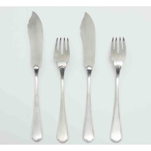 Vintage Italian Silver Fish Cutlery, 1970s, Set of 12 For Sale - Image 6 of 7