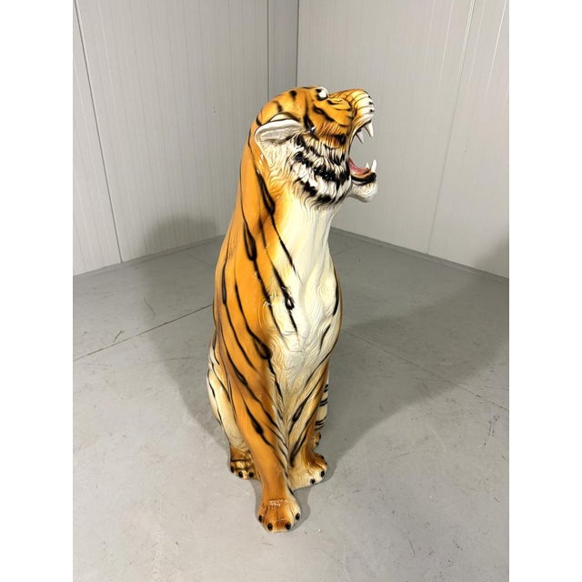 1970s Large Ceramic Tiger, Italy, 1970s For Sale - Image 5 of 18