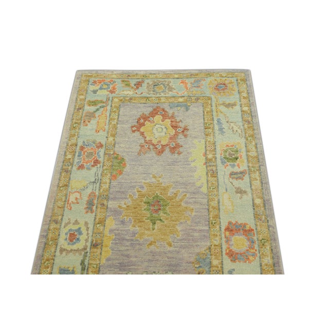 Modern Turkish Oushak Rug 3'1" x 6'9" For Sale - Image 4 of 6