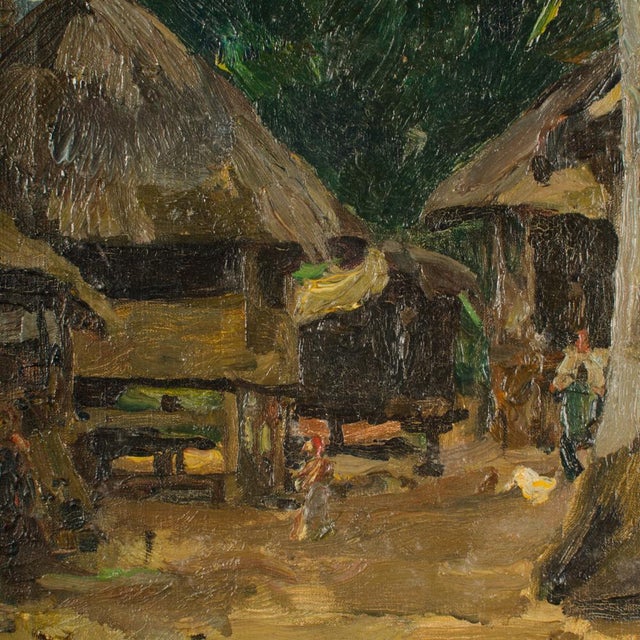 Hans Von Hayek (Austrian B. 1869- 1940) Oil Painting of an Indonesian Village. For Sale - Image 10 of 11