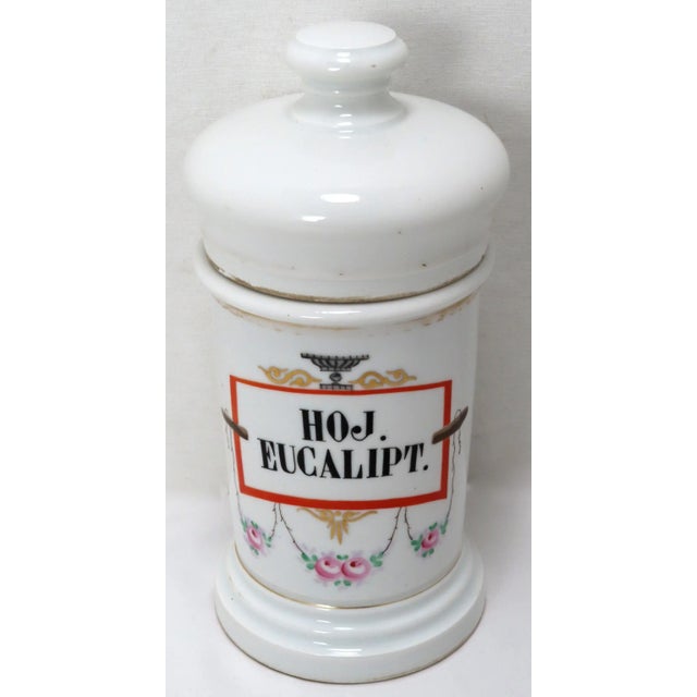 Late 19th Century Antique Late 19th Century Paris Porcelain Druggest Apothicary Jars a Pair For Sale - Image 5 of 13