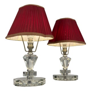 Vintage Glasses Table Lamps, 1950s, Set of 2 For Sale