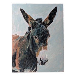 Unknown, Oil on Panel, Portrait of a Donkey, 20th Century, 1990s, Oil For Sale