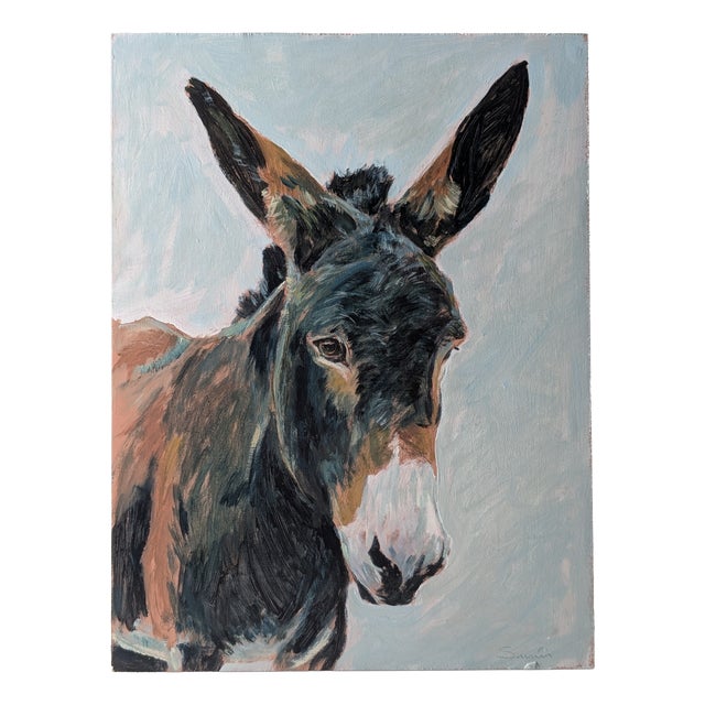 Unknown, Oil on Panel, Portrait of a Donkey, 20th Century, 1990s, Oil For Sale