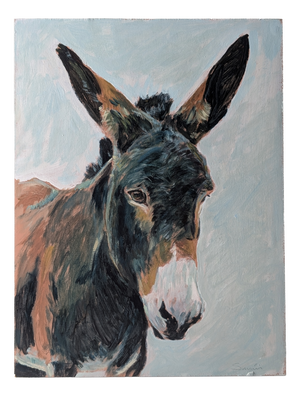 Unknown, Oil on Panel, Portrait of a Donkey, 20th Century, 1990s, Oil
