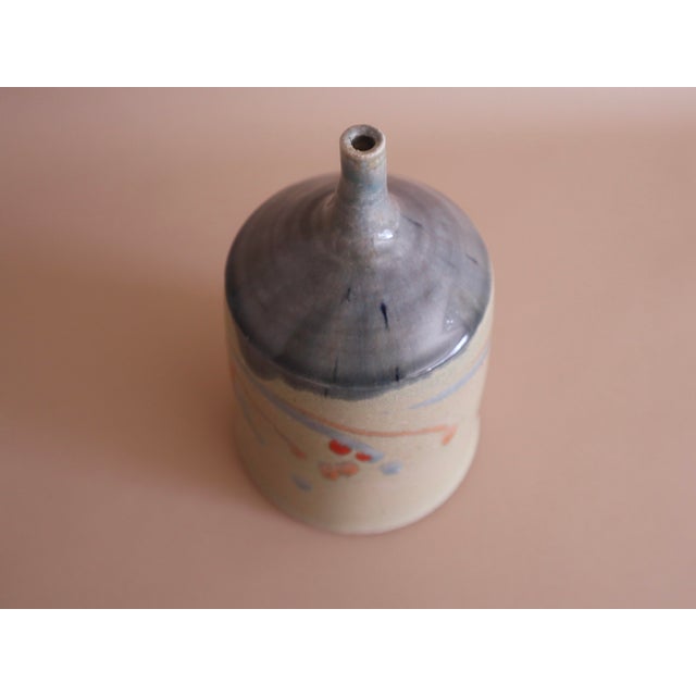 1960 Vintage Midcentury Studio Pottery Stem Vase For Sale - Image 9 of 10