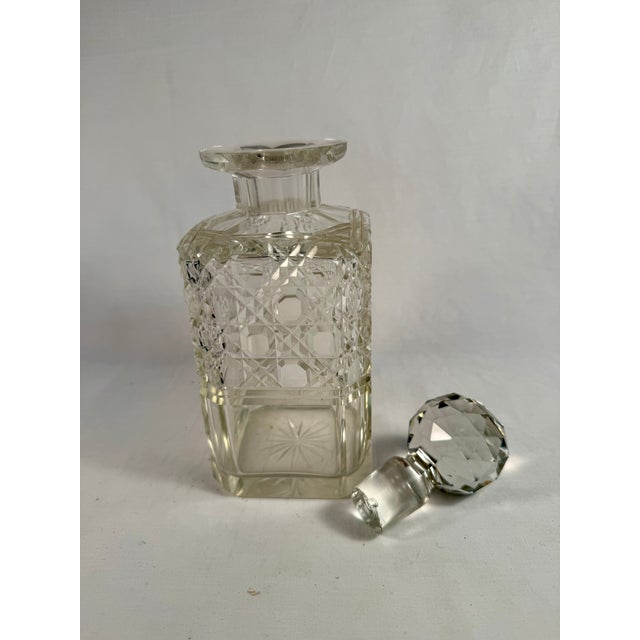 Late 19th Century Antique, English Hobnail and Diamond-Cut Crystal Decanter For Sale - Image 5 of 5