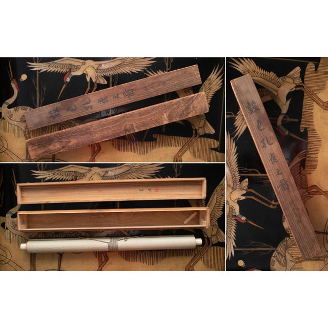 Suiha Shibata "Peacocks", XL Early 20th C. Japanese Silk Scroll Painting For Sale - Image 12 of 12