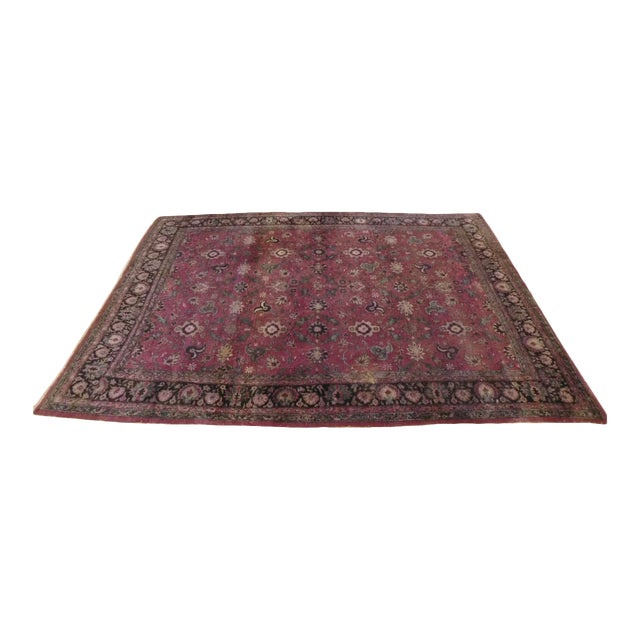 1940s Vintage Persian Hamedan Rug-8′4″ × 11′8″ For Sale
