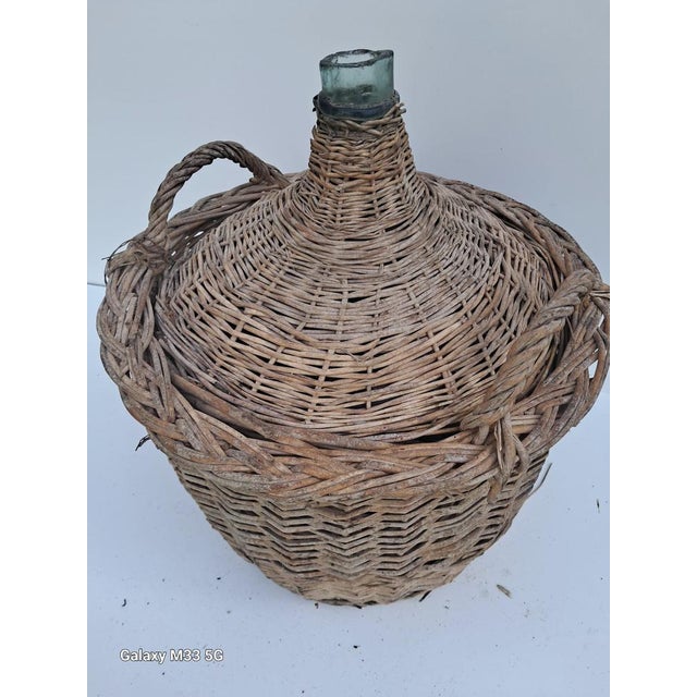 1920s Large French Damme Jeanne with Woven Basket, 1920s For Sale - Image 5 of 6
