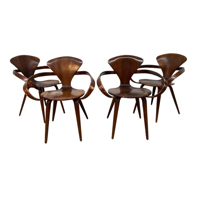 Mid 20th Century Attributed to Norman Cherner for Plycraft "Pretzel" Mid-Century Bentwood Armchairs For Sale
