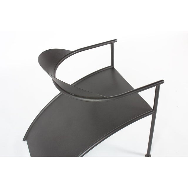 Metal Pat Conley II Armchairs in Black Lacquered Steel by Philippe Starck for Xo, 1986, Set of 2 For Sale - Image 7 of 11