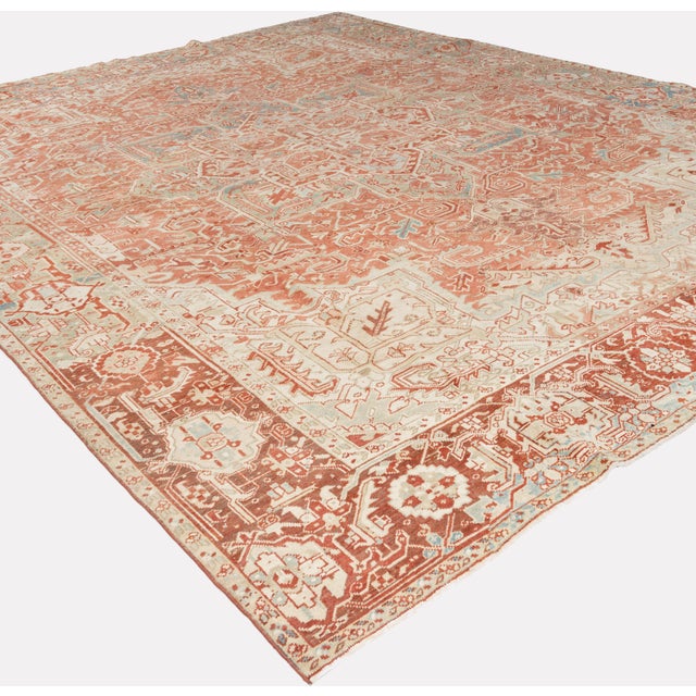 Traditional Vintage Circa 1940 Heriz Rug 9ft 1in X 12ft 6in For Sale - Image 3 of 17