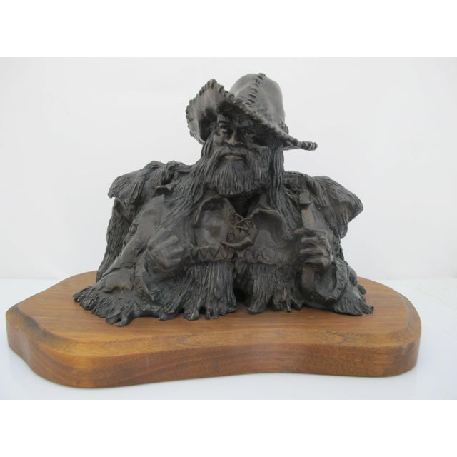 Dan Huber Oregon Western Rocky Mountain Trapper Bronze Sculpture With Coa For Sale - Image 13 of 13