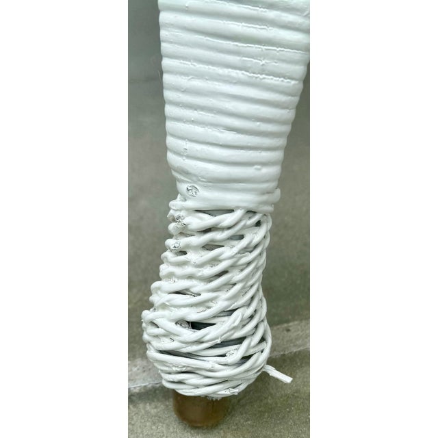 Antique Oval Wicker Glass Top Table, Circa 1890 For Sale - Image 10 of 11