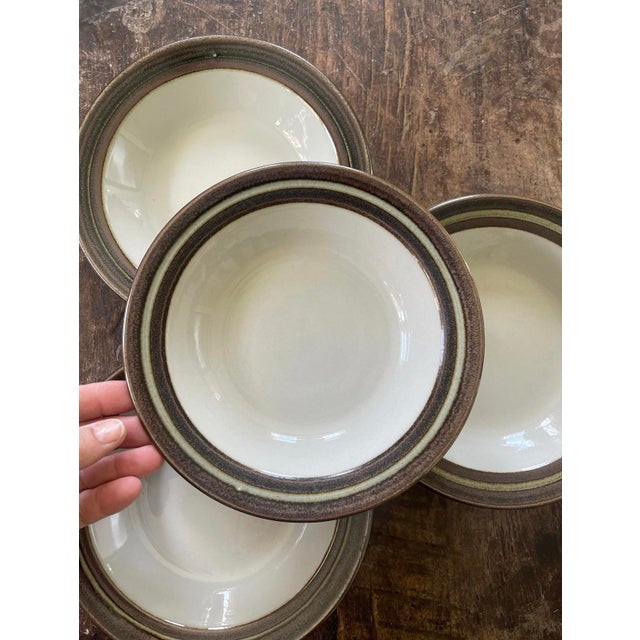 Gorgeous set of seven stoneware bowls, these vintage bowls were made in Finland in the 1970s by Arabia. The pattern is...